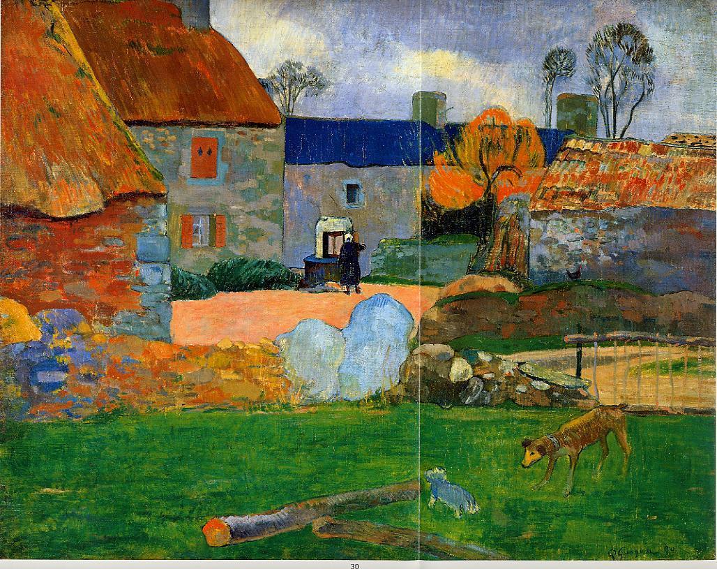 The Blue Roof - Paul Gauguin Painting